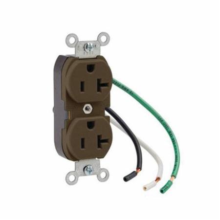 LEVITON Electrical Receptacles 5-20R Recep Comm Grd Leaded Brown 5340